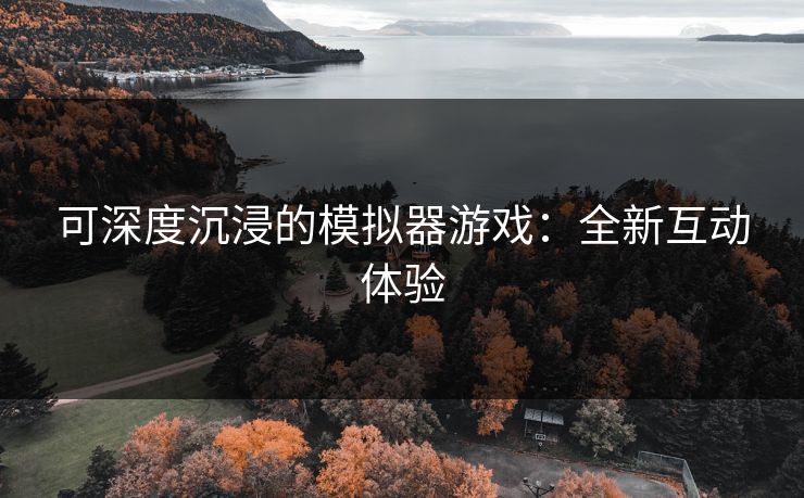可深度沉浸的模拟器游戏：全新互动体验