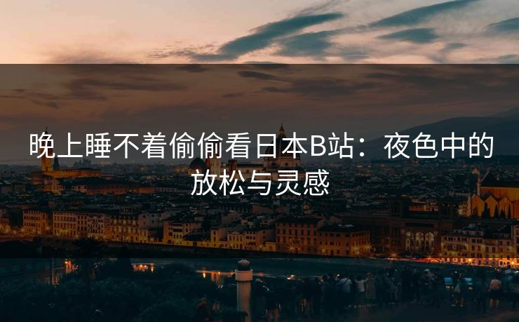 晚上睡不着偷偷看日本B站：夜色中的放松与灵感
